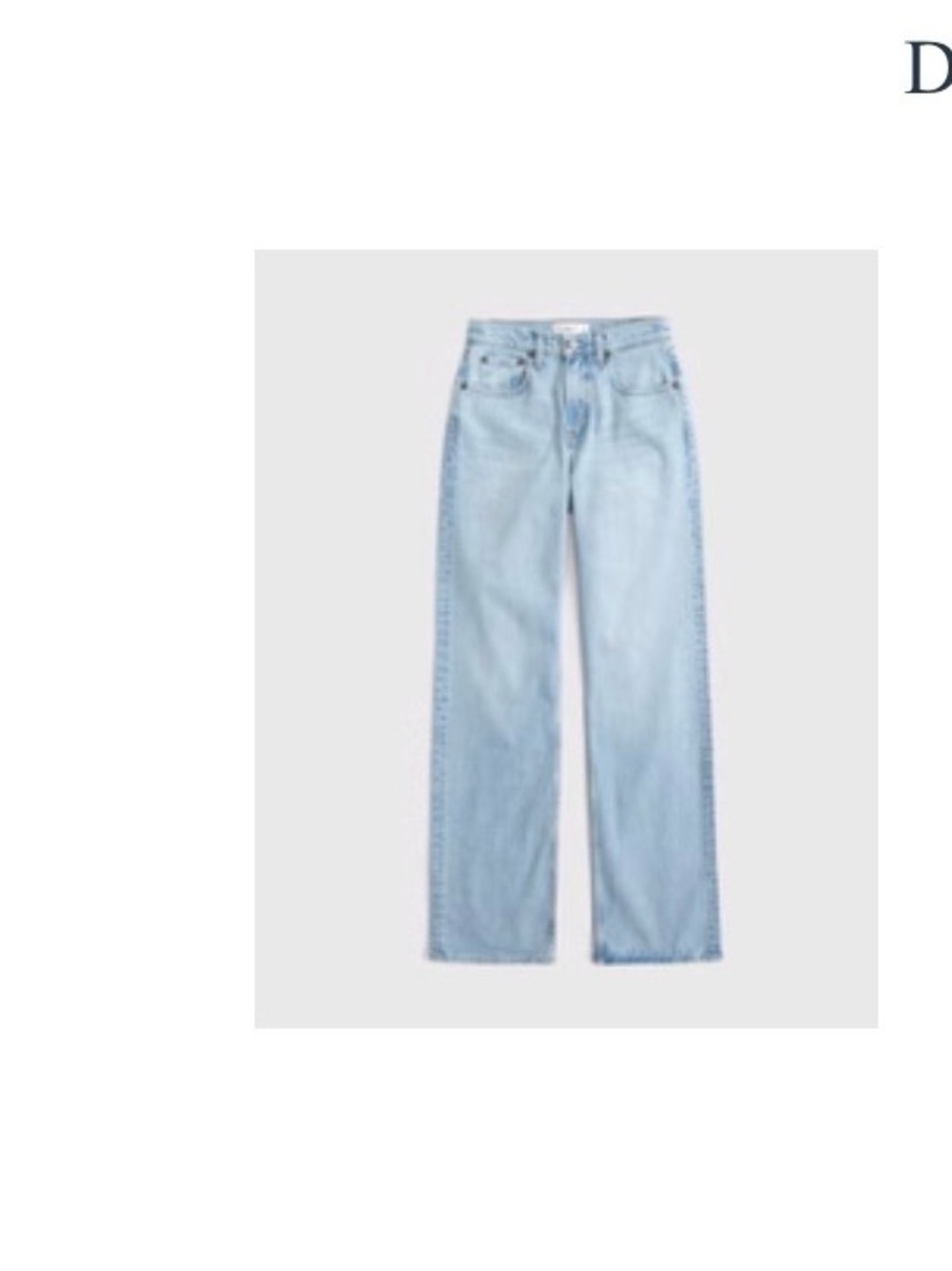 Abercrombie & Fitch Light Wash Wide-Leg Jeans - Light Blue